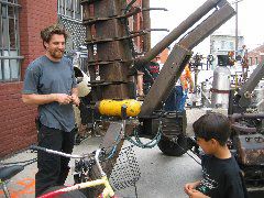 justin gives his lowdown on  a machine to local boy